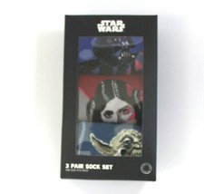 Star Wars 3 Pair Sock Set Yoda, Princess Leia  Darth Vader Set NWT