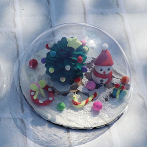 Ornamento mezza cupola plastica trasparente 20 pezzi per artigianato e arredo casa ideale per neve - Foto 12 di 12