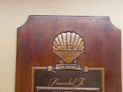 RARE 1950s VINTAGE “SHELL OIL CO” AWARD of MERIT for 15 Years of