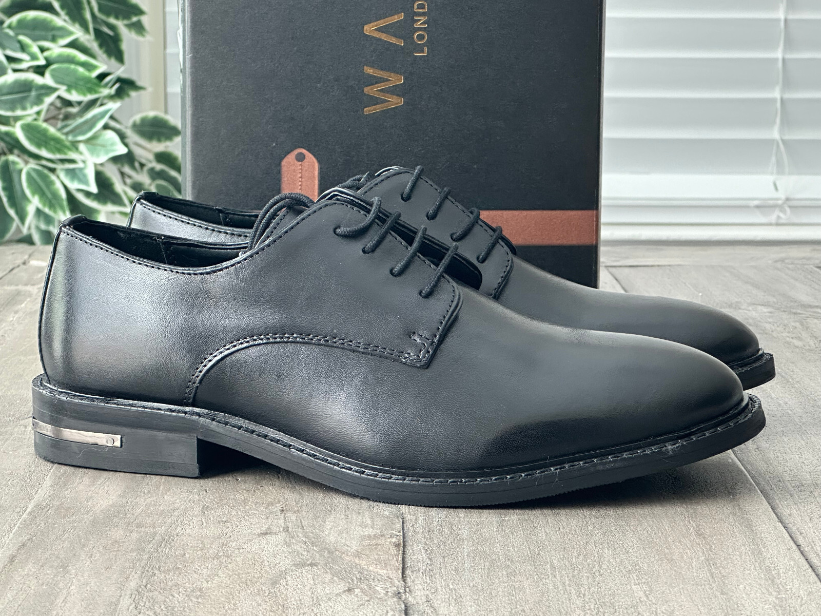 SAOLA Walk London Oliver Derby AM 2640 Mucca Bovino Nero Scarpe Uomo Taglia US 9 Nuove