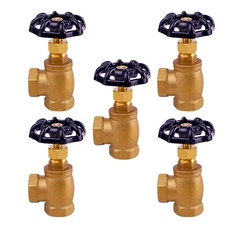 Midline Valve Globe Style Angle Stop Valve, Lead Free, FIP, Brass (5 PK)