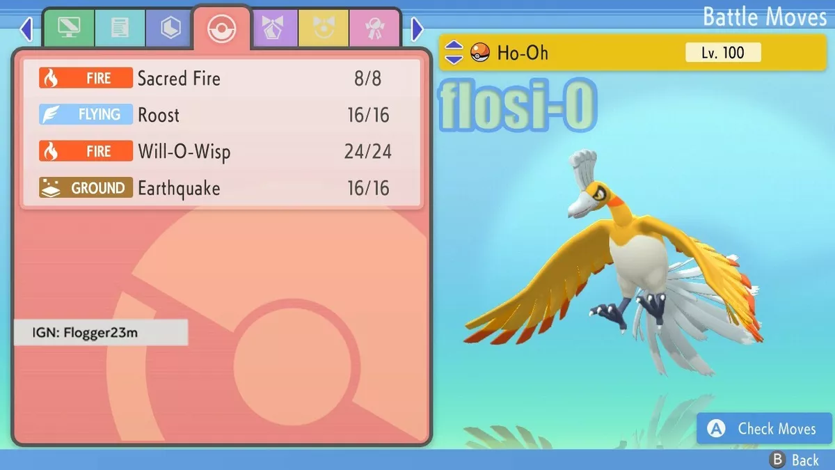 Shiny HO-OH 6IV / Pokemon Brilliant Diamond and Shining Pearl 