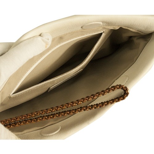 Callista Crafts off white leather with brown braided wristlet clutch bag handbag - Picture 7 of 9
