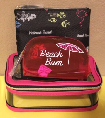 VICTORIA'S SECRET BEAUTY CUBE COSMO CASE GREETINGS FROM PARADISE LARGE 3 PC SET