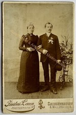 orig. KAB photography fashion cabinet photo around 1885 Sachsenhausen wedding