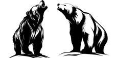 2 Pack - Bear Hunting Forest Mountain Black Vinyl Decal Car Truck Window Laptop