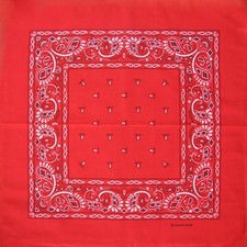 Bandana/Hankie rosso Paisley premium 1 pz, 22"x22", cotone di TansClub®.