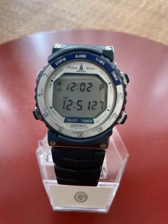 Seiko Tacht Timer A827-600A Vintage NASA Digital Round Quartz Mens Watch Auth Seiko Tacht Timer A827-600A Vintage NASA Digital Round Quartz Mens Watch Auth