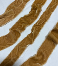 Hand Dyed Golden Brown Silk Velvet Ribbon  4 Widths to choose from 