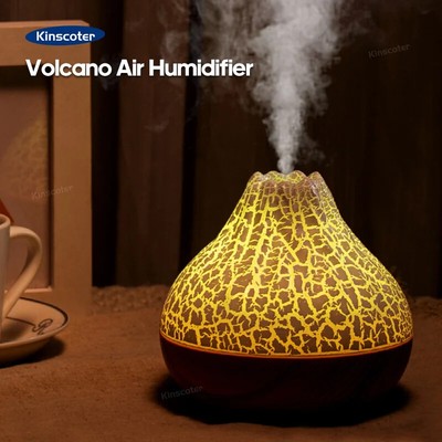 Volcano Air Humidifier 300Ml Portable Desktop Diffuser Wood Grain Sprayer New