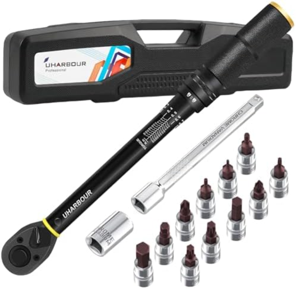 Uharbour Chiave dinamometrica bicicletta 3-25 Nm, chiave dinamometrica 1/4, set