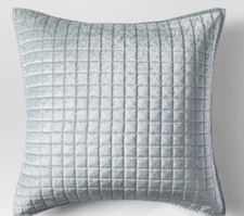 Project 62 Velvet Grid Stitch Sham Euro ~ Sage Green Mint