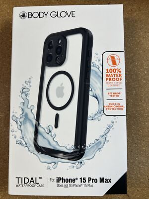 #ad Body Glove Tidal Waterproof Case For iPhone 15 Pro Max Black Clear 360 Protect $9.99