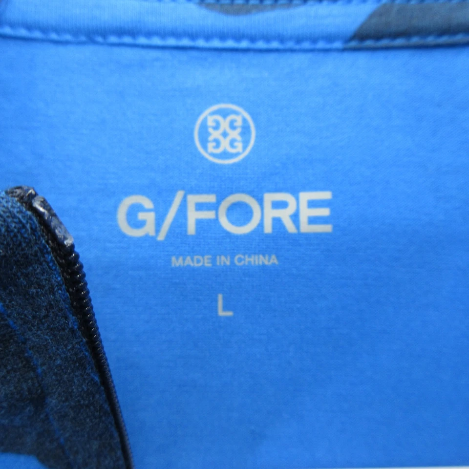 G/Fore Tonal Floral Luxe 1/4 Zip Pullover Performance Mens L Blue Racer Golf - Image 2 of 4