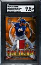 2021 Panini Spectra Willson Contreras High Voltage NEON ORANGE PRIZM /15 SGC 9.5