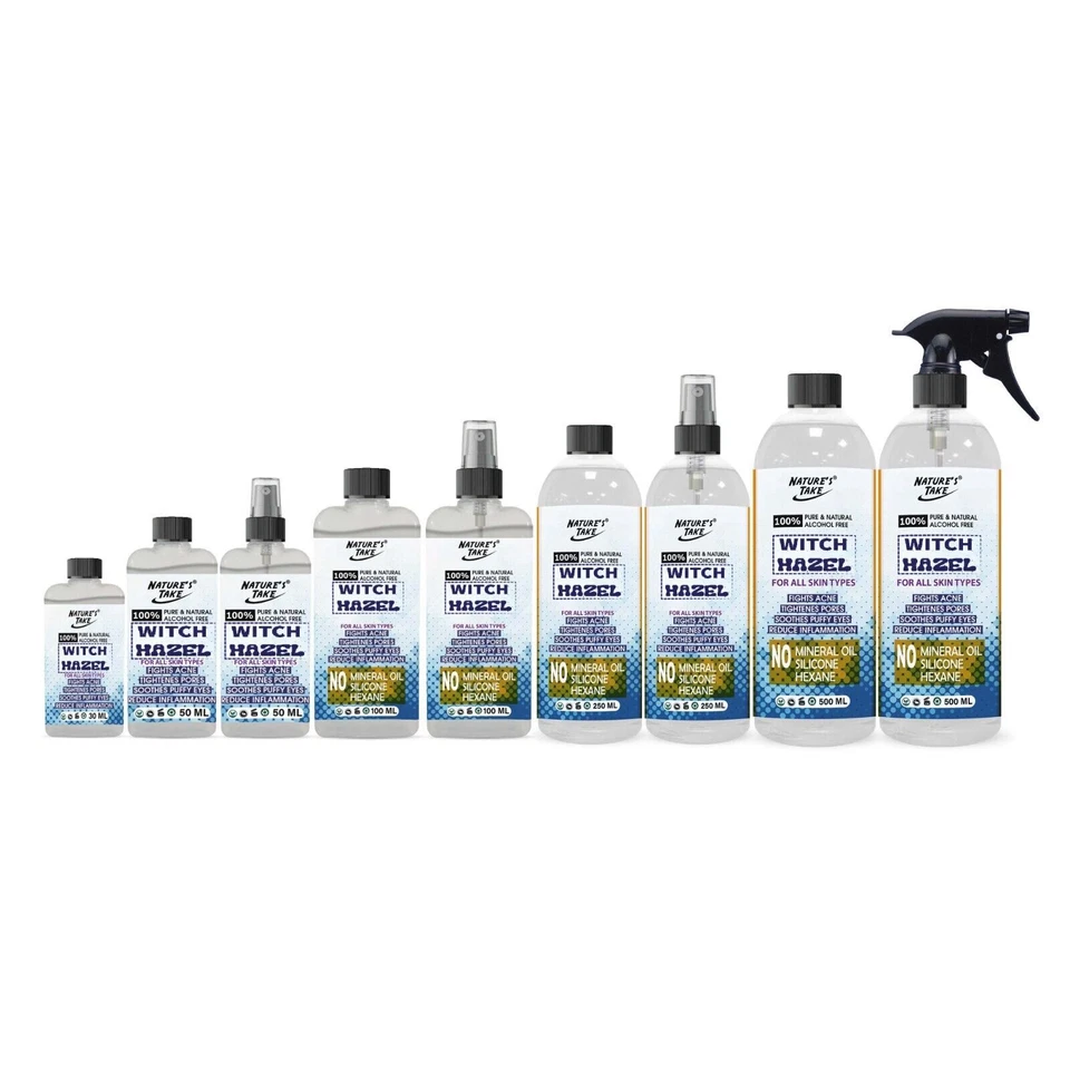 Alcohol Free Witch Hazel Astringent Herbal Cure Face/ Skin Care Toner UK