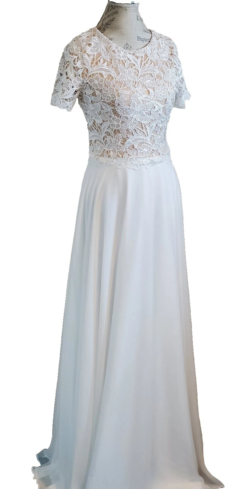 Empire Blanco Manga Corta Vestidos de novia