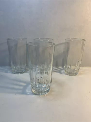Set of 4 Arcoroc Artic 12 oz Beverage Glasses  5-1/2"    France Highball Tumbler