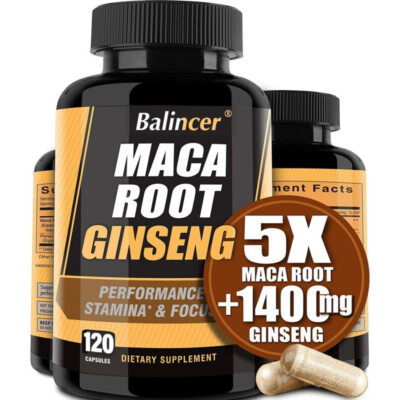 Maca Root And Ginsen - 30 - 120 Capsules - Fitness Training for Men