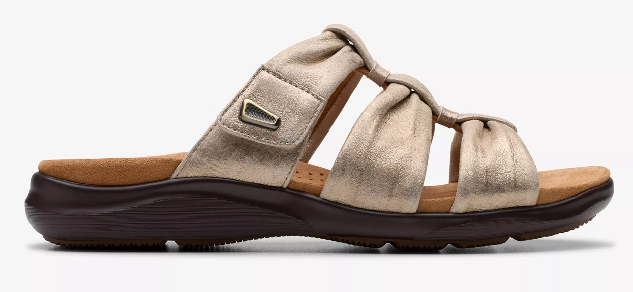 Clarks Kitly Slide sandalo donna con cinturino metallizzato taglie US 5 11 NUOVO!!!