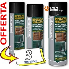 Saratoga RINNOVA SERRAMENTI Spray → 500 ml  Protegge Infissi Legno Alluminio Pvc
