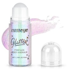 Sparkling Pink Roll on Face Body Glitter Gel for Rave Festival, 1.69 oz