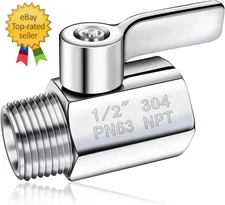 Shower Head Shut off Valve 304 Stainless Steel Mini Ball Valve