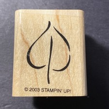 Leaf Outline - Rubber Stamp - Wood Mounted - small