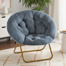 Sweetcrispy Saucer Chairs, Comfy Folding Cozy Faux Fur Living Room Lounge Chair