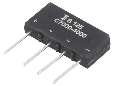 Single Phase Bridge Rectifier If: 7A Urmax: 250V Ifsm: 150A B125C7000A Single Alpha
