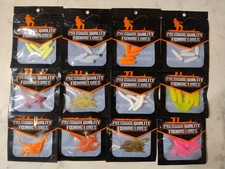 12 Bustine Gomma Finta Artificiale Pesca Camole Falcetti Vermi Mini Gamberi 