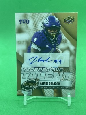 Namdi Obiazor 2025 Upper Deck World of Sports Prospective Talent Auto RC #363