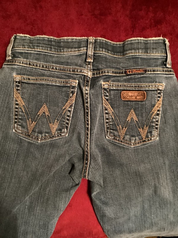 Wrangler Q-Baby Cowgirl Horse Riding Jeans 3/4 x 34 Women’s Blue Denim