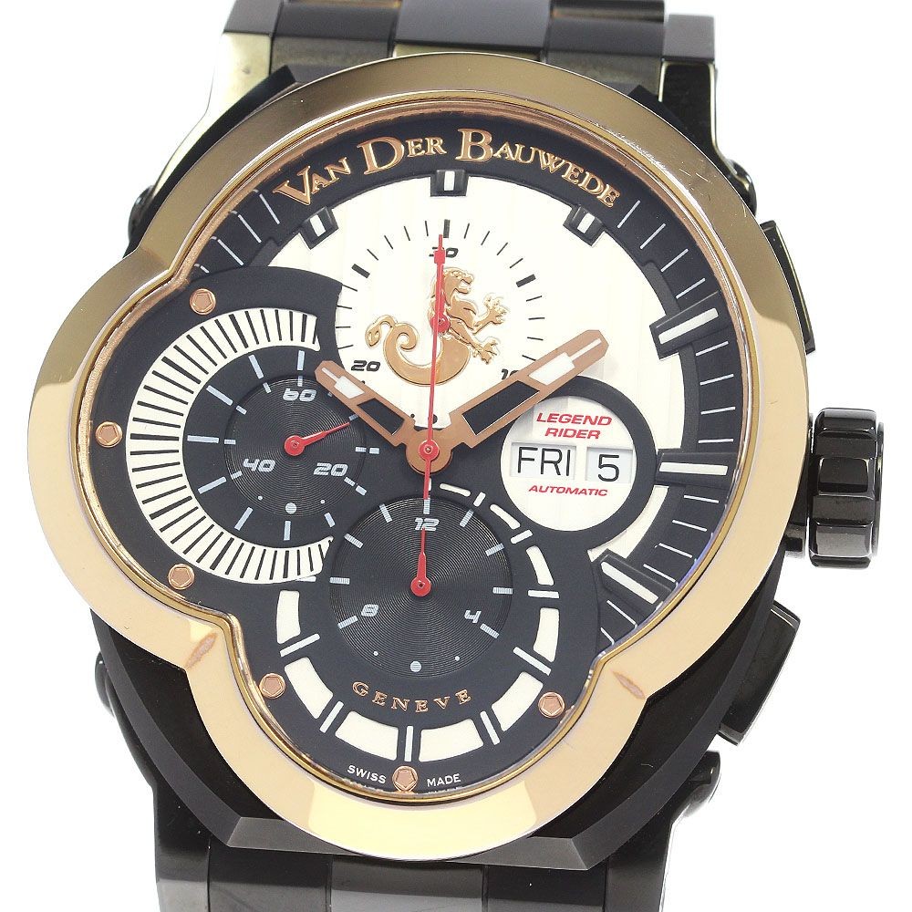 VAN DER BAUWEDE Legend Rider Chronograph Men's Automatic SS/GP Watch Good From J