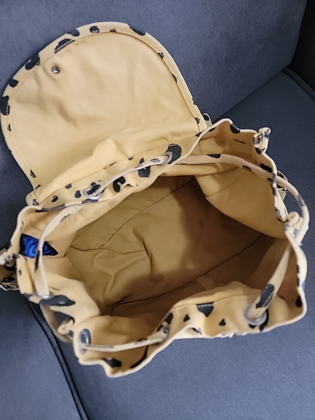 RARE! Baggu Leopard Print Drawstring Canvas Unise… - image 6