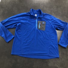 Eddie Bauer FIRST ASCENT Fleece Pullover 1/4 Zip Mens Size XL Blue