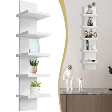 5 Tier Wall Shelf Unit Vertical Column Wall Decor Floating Storage Bookcase