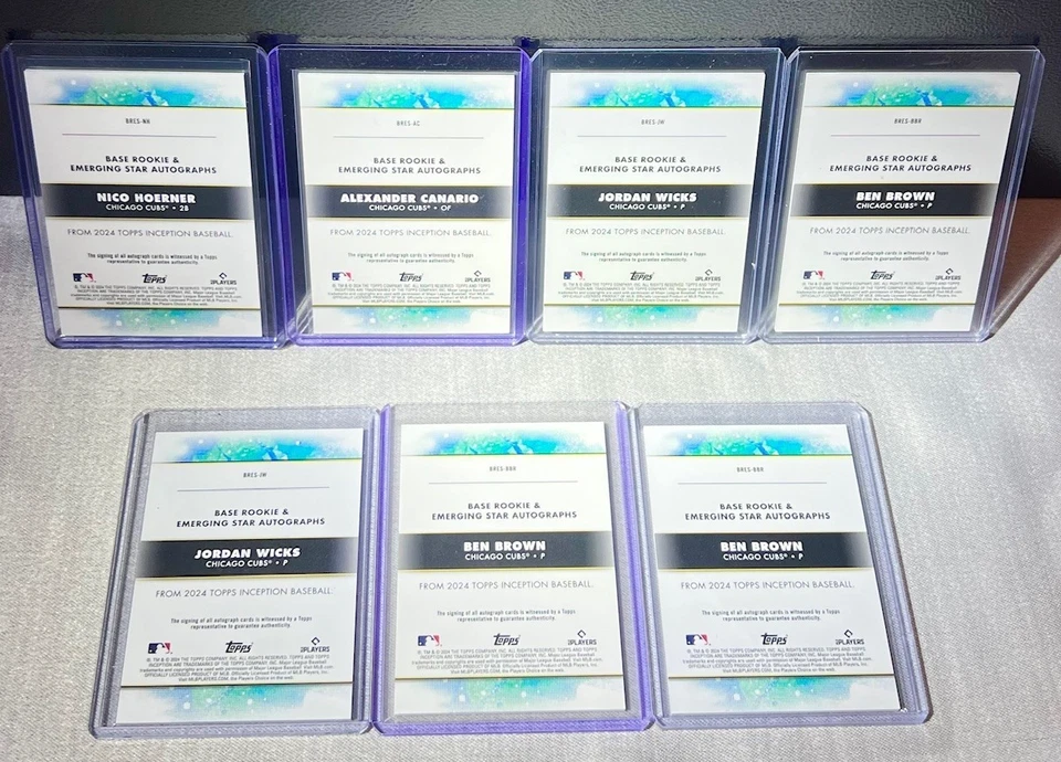 (7) 2024 Topps Inception Baseball Autos Chicago Cubs Rookies + Nico ALL NUMBERED - Image 3 of 4