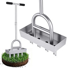 Lawn Core Aerator Hollow Tine Grass Aerating Tool Manual Garden Soil Plugger