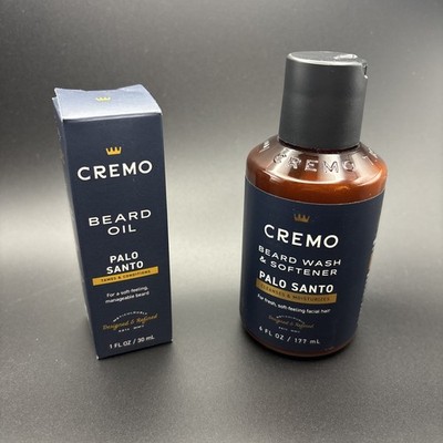 Cremo Beard Oil Palo Santo 1 oz & Beard Wash And Softener 6 Oz