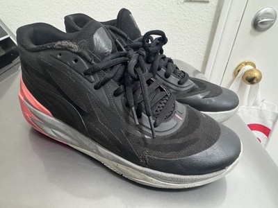 PUMA MB.02 Flare Basketball Shoes Black/Pink/Gray Mesh Mid Top Lace Up 378287-01