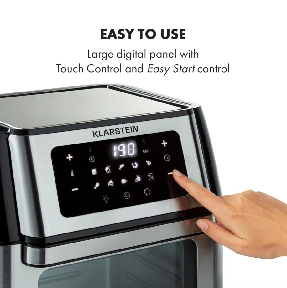 Freidora de aire caliente Klarstein AeroVital - Sistema de calefacción 3D: 1500 W, Volumen XL: 10 L Foto 2 de 4