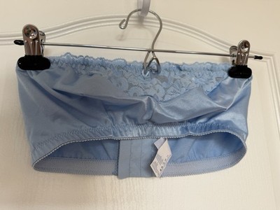 Glamorise Light Blue Wirefree Strapless Satin-Like Lace Bra 36 B/C/D Style 1800