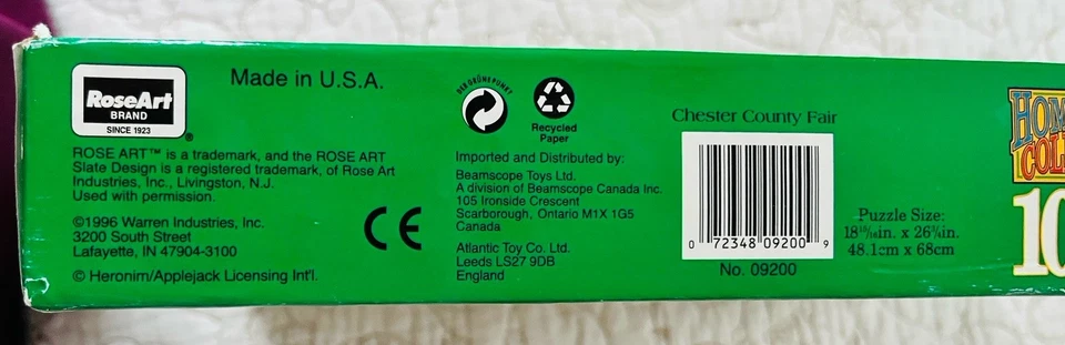 Chester County Fair RoseArt Hometown Collection 1000 Piece Puzzle New Sealed - Image 2 of 3