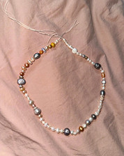 Cuentas barrocas reales multicolor (blanco/gris/oro/púrpura/naranja/crema) para cadenas DIY