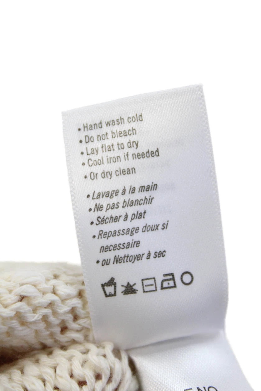 OFF WHITE Felpa donna Paige cotone coulisse manica lunga con cappuccio panna taglia XS