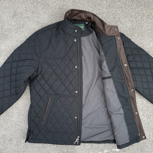 Orvis Route 7 Diamond Quilted Jacket Dark Navy Blue Men's Large Outdoors Hunting - Picture 2 of 6