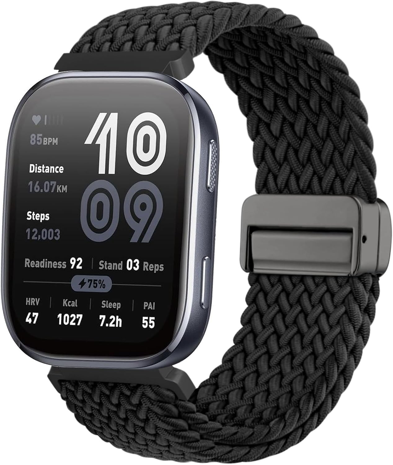 Magnetic Braided Nylon Watch Bands Compatible with Amazfit Bip 6&sol; Bip 5&comma;22mm Str