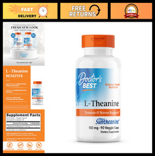 L-Theanine 150mg - Stress Relief  Sleep Aid, Non-GMO, Gluten Free, Vegan, 90 Ca