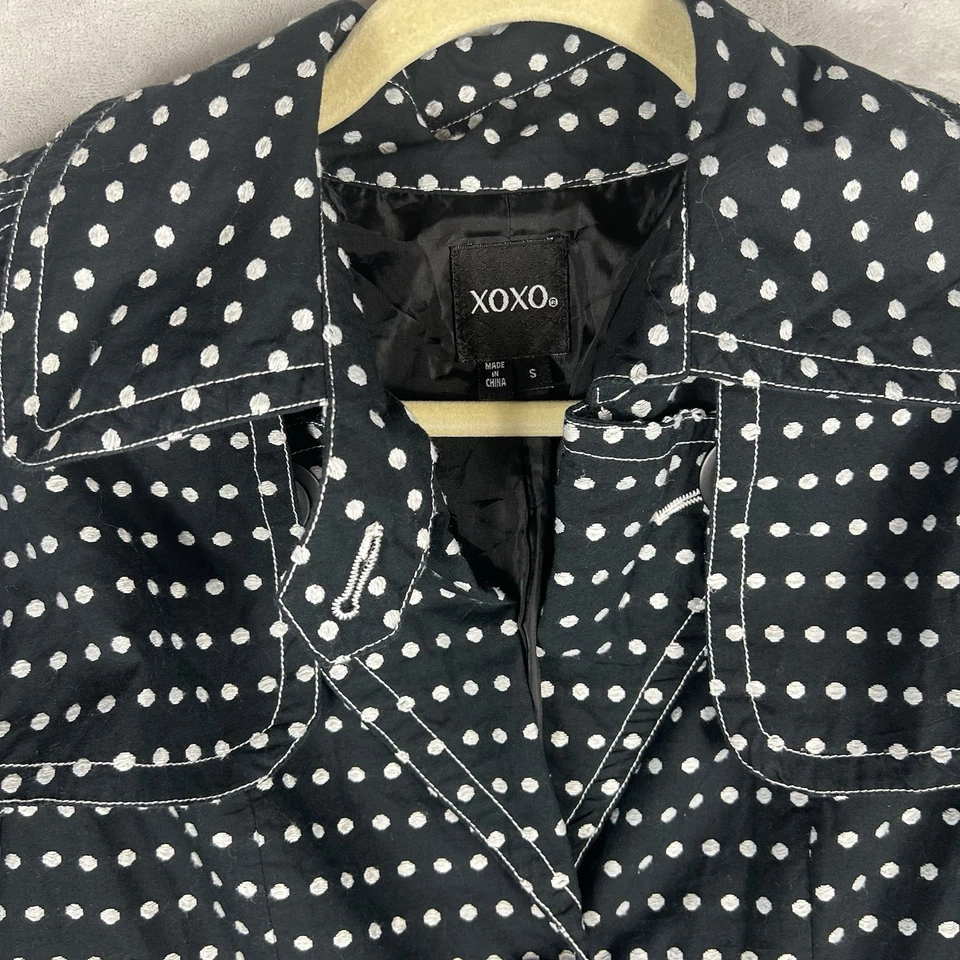 XOXO 黑色白色波点风衣外套 S 码 S 码 — 第 2/4 张图片